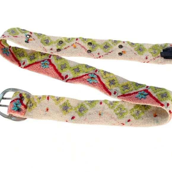JENNY KRAUSS $69 Embroidered Wool Belt Women's S - Made in PERU - Picture 3 of 6